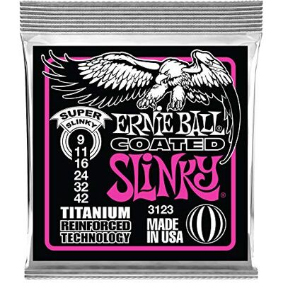 Ernie Ball Super Slinky titanium gecoate RPS snaren voor elektrische gitaar, dikte 9-42 Ernie Ball Super Slinky titanium gecoate RPS snaren voor elektrische gitaar, dikte 9-42