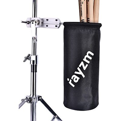 Rayzm drumstick zakhouder, nylon koffer/borstel/klopper toverstaf houder met aluminium klem voor drumset en muziekstandaard, tot 12 paar eetstokjes Rayzm drumstick zakhouder, nylon koffer/borstel/klopper toverstaf houder met aluminium klem voor drumset en muziekstandaard, tot 12 paar eetstokjes