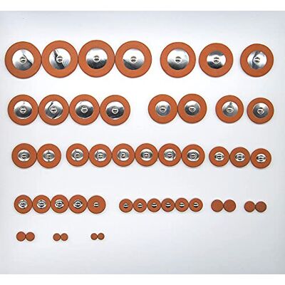 soundman 47 ® stempels voor altsaxofoon – universele set – schapenvacht – 47 stuks saxofoon resonatoren van kunststof, metaal soundman 47 ® stempels voor altsaxofoon – universele set – schapenvacht – 47 stuks saxofoon resonatoren van kunststof, metaal