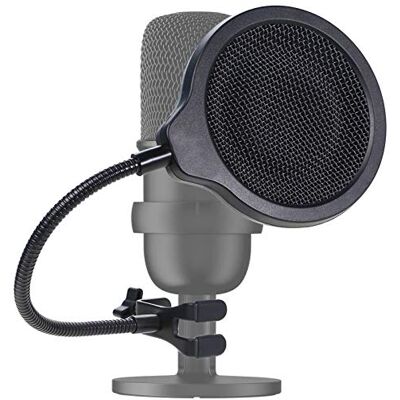 YOUSHARES SoloCast microfoonpopbescherming 3-laags popfilter met 360 graden flexibele clip en stabiliserende arm, compatibel met HyperX SoloCast-microfoon van YOUSHARES SoloCast microfoonpopbescherming 3-laags popfilter met 360 graden flexibele clip en stabiliserende arm, compatibel met HyperX SoloCast-microfoon van