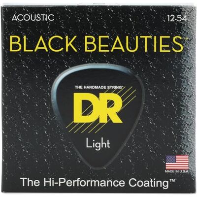 DR Strings DR Black Beauties snaren voor akoestische gitaren, middelgroot DR Strings DR Black Beauties snaren voor akoestische gitaren, middelgroot