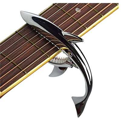 MINGZE Capo voor gitaar, Shark zinklegering, capodaster, universeel, voor folkgitaar, elektrische gitaar en akoestische muziekinstrument, accessoires (zwart) MINGZE Capo voor gitaar, Shark zinklegering, capodaster, universeel, voor folkgitaar, elektrische gitaar en akoestische muziekinstrument, accessoires (zwart)