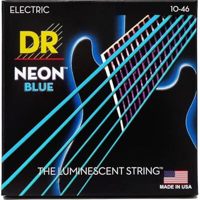 DR Strings DR Handgemaakte snaren DR Hi-Def Neon Blue Medium Elektrische gitaarsnaren (NBE-10) DR Strings DR Handgemaakte snaren DR Hi-Def Neon Blue Medium Elektrische gitaarsnaren (NBE-10)