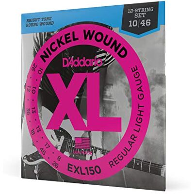 D'Addario Elektrische gitaarsnaren, elektrische gitaarsnaren, Exl150, Exl150, 12 snaren voor 12 snaren (0,025 0,12 cm) D'Addario Elektrische gitaarsnaren, elektrische gitaarsnaren, Exl150, Exl150, 12 snaren voor 12 snaren (0,025 0,12 cm)