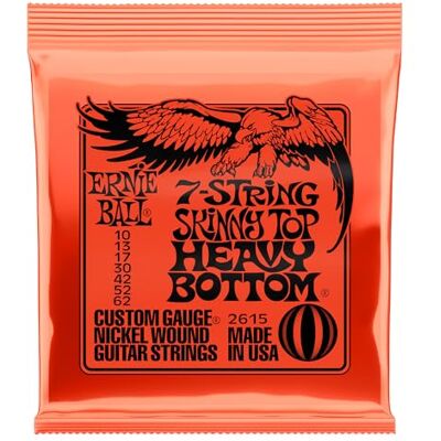 Ernie Ball Skinny Top Heavy Bottom Slinky 7-strings nikkel Wound elektrische gitaarsnaren 10-62 gauge Ernie Ball Skinny Top Heavy Bottom Slinky 7-strings nikkel Wound elektrische gitaarsnaren 10-62 gauge