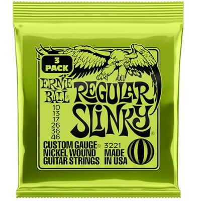 Ernie Ball Regular Slinky 3 sets met nikkel omwikkelde snaren voor elektrische gitaar, diktes10-46 Ernie Ball Regular Slinky 3 sets met nikkel omwikkelde snaren voor elektrische gitaar, diktes10-46
