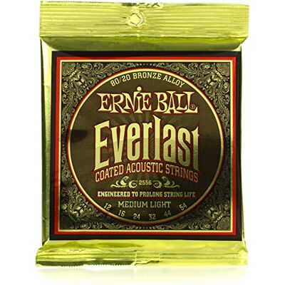 Ernie Ball Everlast snaren voor akoestische gitaar, 80/20 brons, licht, 12-54 gauge Ernie Ball Everlast snaren voor akoestische gitaar, 80/20 brons, licht, 12-54 gauge