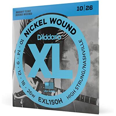 D'Addario EXL150H Elektrische-gitaarsnaren, High-Strung/Nashville Tuning, 10-26 1 pakket D'Addario EXL150H Elektrische-gitaarsnaren, High-Strung/Nashville Tuning, 10-26 1 pakket
