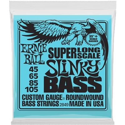 Ernie Ball Slinky snaren met zeer lange stemvork, voor elektrische bas, 45-105 gauge Ernie Ball Slinky snaren met zeer lange stemvork, voor elektrische bas, 45-105 gauge