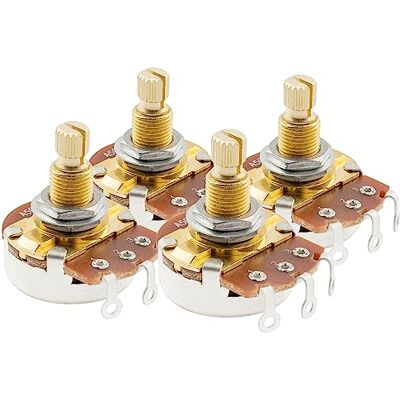 Musiclily A500K Metrische Coarse 18-Spline Split Shaft van Messing Audio Potentiometers voor Elektrische Gitaar en Bas (Set van 4 A) Musiclily A500K Metrische Coarse 18-Spline Split Shaft van Messing Audio Potentiometers voor Elektrische Gitaar en Bas (Set van 4 A)