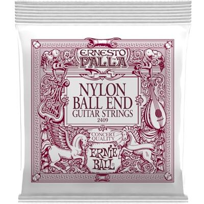 Ernie Ball Ernesto Palla nylon snaren met kogeluiteinde, zwart en goud voor klassieke gitaar Ernie Ball Ernesto Palla nylon snaren met kogeluiteinde, zwart en goud voor klassieke gitaar