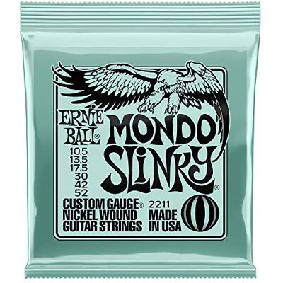 Ernie Ball Mondo Slinky Snaren voor elektrische gitaar, vernikkeld, dikte 10,5-52 Ernie Ball Mondo Slinky Snaren voor elektrische gitaar, vernikkeld, dikte 10,5-52