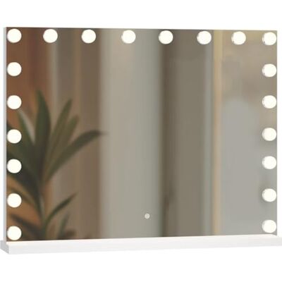 SensaHome Vanity Mirror Pro Hollywood Make-up Spiegel met 15 Dimbare LED-lampen 3 Lichtstanden 80 x 60 cm Wit SensaHome Vanity Mirror Pro Hollywood Make-up Spiegel met 15 Dimbare LED-lampen 3 Lichtstanden 80 x 60 cm Wit