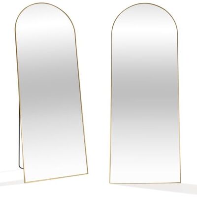 SensaHome Passpiegel Minimalistisch Design Wandspiegel Staande Spiegel met Metalen Rand Goud Modern Kleedkamer Spiegel 160 x 60 cm SensaHome Passpiegel Minimalistisch Design Wandspiegel Staande Spiegel met Metalen Rand Goud Modern Kleedkamer Spiegel 160 x 60 cm