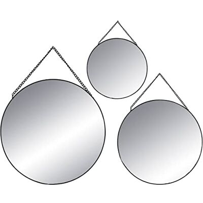 ATMOSPHERA CREATEUR D'INTERIEUR Set van 3 ronde spiegels zwart Atmosphera interieurontwerper ATMOSPHERA CREATEUR D'INTERIEUR Set van 3 ronde spiegels zwart Atmosphera interieurontwerper
