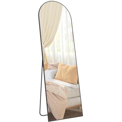 SONGMICS Volledige spiegel, 160 x 50 cm, rechthoekige staande spiegel, grote vloerspiegel, frame van aluminiumlegering, gehard glas, voor slaapkamer, woonkamer, kleedkamer, inktzwart LFM031B01 SONGMICS Volledige spiegel, 160 x 50 cm, rechthoekige staande spiegel, grote vloerspiegel, frame van aluminiumlegering, gehard glas, voor slaapkamer, woonkamer, kleedkamer, inktzwart LFM031B01