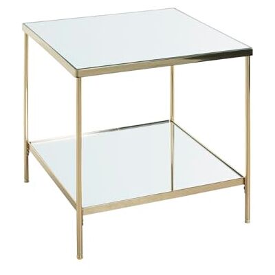 HAKU bijzettafel messing, metaal, spiegel Dim.: L 45 cm x H 46 cm x D 45 cm, Stijl: Art Deco HAKU bijzettafel messing, metaal, spiegel Dim.: L 45 cm x H 46 cm x D 45 cm, Stijl: Art Deco