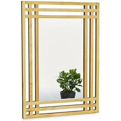 Relaxdays 10020483 Grenen houten spiegel wandbevestiging badkamer hal woonkamer hangend met houten frame H x B x D 70 x 50 x 2 cm, naturel Relaxdays 10020483 Grenen houten spiegel wandbevestiging badkamer hal woonkamer hangend met houten frame H x B x D 70 x 50 x 2 cm, naturel