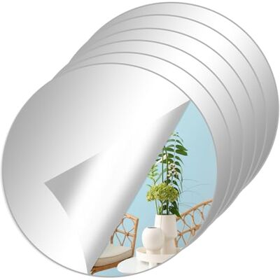 Haveneit Set van 6 ronde acrylspiegels, spiegeltegels van 15 cm, zelfklevend, ronde HD-spiegel, zelfklevende spiegel zonder lijst, cosmetische spiegel zonder lijst, voor gezinnen, woonkamer, woonkamer Haveneit Set van 6 ronde acrylspiegels, spiegeltegels van 15 cm, zelfklevend, ronde HD-spiegel, zelfklevende spiegel zonder lijst, cosmetische spiegel zonder lijst, voor gezinnen, woonkamer, woonkamer