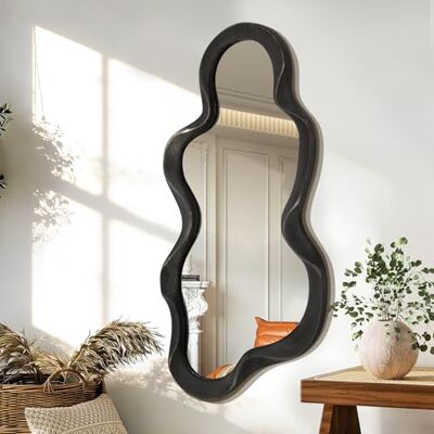 Lzuso Grote Onregelmatige Asymmetrische Spiegel Moderne Wolk Wandspiegel Houten Frame Unieke Stijl Muurkunst Make-up Spiegel Woonkamer Slaapkamer Badkamer Hal Decoratie Lzuso Grote Onregelmatige Asymmetrische Spiegel Moderne Wolk Wandspiegel Houten Frame Unieke Stijl Muurkunst Make-up Spiegel Woonkamer Slaapkamer Badkamer Hal Decoratie