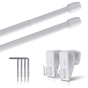Bestlivings Set van uittrekbare gordijnroedes voor beglazing, 2 stuks, 2 gordijnroedes met houder bevestiging zonder boren (kleur: wit, maat: 60-90 cm) Bestlivings Set van uittrekbare gordijnroedes voor beglazing, 2 stuks, 2 gordijnroedes met houder bevestiging zonder boren (kleur: wit, maat: 60-90 cm)
