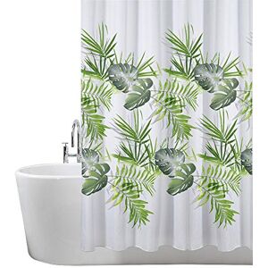 ANSIO Douchegordijnvorm en schimmelbestendig 180 x 180 cm (71 x 71 inch) 100% polyester bladpatroon palmgroen ANSIO Douchegordijnvorm en schimmelbestendig 180 x 180 cm (71 x 71 inch) 100% polyester bladpatroon palmgroen