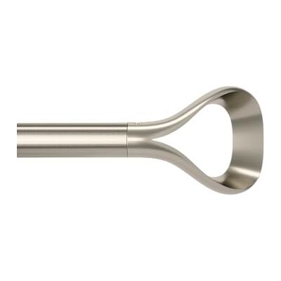 Umbra Loop Uittrekbare gordijnroede met diameter 25 mm, lengte verstelbaar 107-305 cm, set met eindstukken en bevestigingsmateriaal, nikkel Umbra Loop Uittrekbare gordijnroede met diameter 25 mm, lengte verstelbaar 107-305 cm, set met eindstukken en bevestigingsmateriaal, nikkel
