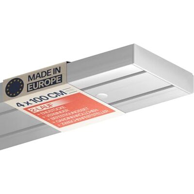 Bestlivings 2-weg gordijnrail 400 cm (4 x 100 cm) van pvc met accessoires en montagemateriaal, plafondmontage voor gordijnen en gordijnen Bestlivings 2-weg gordijnrail 400 cm (4 x 100 cm) van pvc met accessoires en montagemateriaal, plafondmontage voor gordijnen en gordijnen