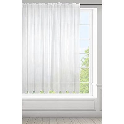 Eurofirany LUCY voile gordijn, transparant gordijn met verrijkte riem, 1 stuk, slaapkamer, woonkamer, keuken, 350 x 150 cm, wit Eurofirany LUCY voile gordijn, transparant gordijn met verrijkte riem, 1 stuk, slaapkamer, woonkamer, keuken, 350 x 150 cm, wit