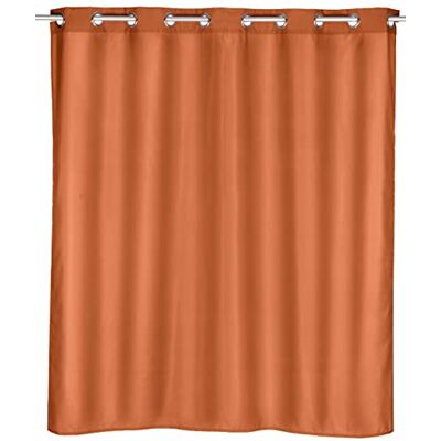 WENKO Douchegordijn, Comfort Flex douchegordijn, 180 x 200 cm, machinewasbaar en waterdicht, 10 geïntegreerde douchegordijnringen, 100% polyester, 180 x 200 cm, terracotta WENKO Douchegordijn, Comfort Flex douchegordijn, 180 x 200 cm, machinewasbaar en waterdicht, 10 geïntegreerde douchegordijnringen, 100% polyester, 180 x 200 cm, terracotta
