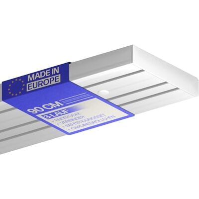 Bestlivings Gordijnrail tot 480 cm lengte, 1-3-wegs (90 cm / 3-wegs + ronde bogen) met accessoires voor schuifgordijnen of rolgordijnen Bestlivings Gordijnrail tot 480 cm lengte, 1-3-wegs (90 cm / 3-wegs + ronde bogen) met accessoires voor schuifgordijnen of rolgordijnen