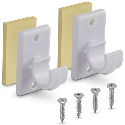 Bestlivings Set van 8 reservedragers voor gordijnroedes tot Ø 12 mm in wit (L 2,5 cm), dragers voor caféstangen, vensterstangen Bestlivings Set van 8 reservedragers voor gordijnroedes tot Ø 12 mm in wit (L 2,5 cm), dragers voor caféstangen, vensterstangen