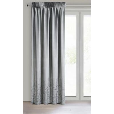 Eurofirany MIRELA Fluwelen gordijn met plooiband, 1 stuk, goudpatroon, verduisterend, glamour, elegant, voor woonkamer slaapkamer, 140 x 270 cm, lichtgrijs Eurofirany MIRELA Fluwelen gordijn met plooiband, 1 stuk, goudpatroon, verduisterend, glamour, elegant, voor woonkamer slaapkamer, 140 x 270 cm, lichtgrijs