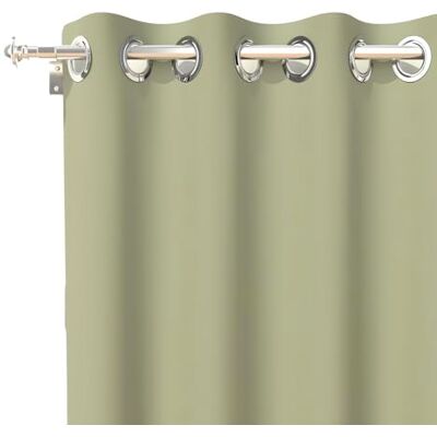 Soleil d'ocre , Alix Gordijn met ogen, kaki, polyester, 135 x 250 cm Soleil d'ocre , Alix Gordijn met ogen, kaki, polyester, 135 x 250 cm