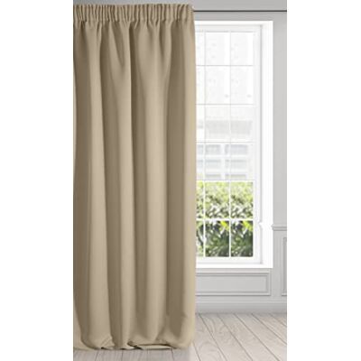 Eurofirany Logan Verduisteringsgordijn, extra lang, 1 stuk, roedezak, plooiband, blokkeert licht, verduistering van de kamer, slaapkamer, woonkamer, polyester, beige, 135 x 270 cm Eurofirany Logan Verduisteringsgordijn, extra lang, 1 stuk, roedezak, plooiband, blokkeert licht, verduistering van de kamer, slaapkamer, woonkamer, polyester, beige, 135 x 270 cm