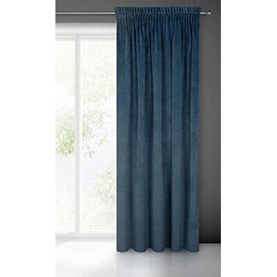 Eurofirany Villa Gordijn fluweel zacht plooiband-1 stk. edel gordijn dik 290 g/m2, elegant, glad, eenkleurig, wollig, modern, klassiek, woonkamer, slaapkamer, lounge, marineblauw, 140 x 270 cm Eurofirany Villa Gordijn fluweel zacht plooiband-1 stk. edel gordijn dik 290 g/m2, elegant, glad, eenkleurig, wollig, modern, klassiek, woonkamer, slaapkamer, lounge, marineblauw, 140 x 270 cm