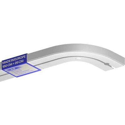 Bestlivings Gordijnrail tot 480 cm lengte, 1-3 banen (180 cm / 1 rail + ronde bogen) met accessoires voor UVM-schuifgordijnen, 1 set van 2 bogen van 180 cm (2 x 90 cm) Bestlivings Gordijnrail tot 480 cm lengte, 1-3 banen (180 cm / 1 rail + ronde bogen) met accessoires voor UVM-schuifgordijnen, 1 set van 2 bogen van 180 cm (2 x 90 cm)