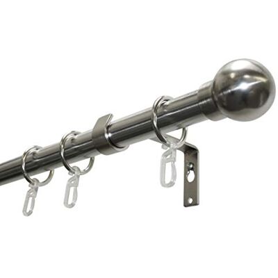 Gardinia Gordijnroede, 32779, loopt 1 kant op, 160 cm, Ø 19 mm, met bevestigingsmateriaal, roestvrijstalen look Gardinia Gordijnroede, 32779, loopt 1 kant op, 160 cm, Ø 19 mm, met bevestigingsmateriaal, roestvrijstalen look