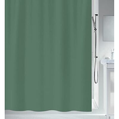 Spirella Primo Douchegordijn, schimmelwerend, antibacterieel, wasbaar, waterdicht, polyester, 180 x 180 cm, donkergroen Spirella Primo Douchegordijn, schimmelwerend, antibacterieel, wasbaar, waterdicht, polyester, 180 x 180 cm, donkergroen