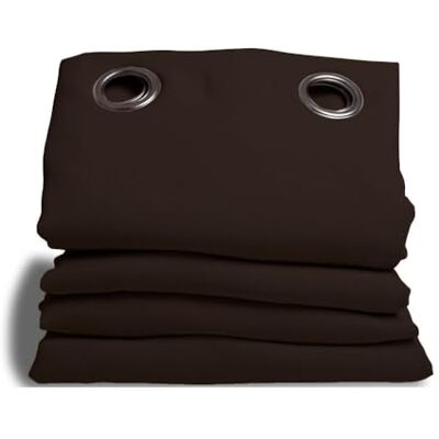 Moondream , 3-in-1 geluiddempend gordijn, geluiddempend, thermisch winter & zomer, 100% verduisterend, gepatenteerde technologie, made in EU, katoeneffect, zeilringen, bruin, 140 x 260 (B x H) cm Moondream , 3-in-1 geluiddempend gordijn, geluiddempend, thermisch winter & zomer, 100% verduisterend, gepatenteerde technologie, made in EU, katoeneffect, zeilringen, bruin, 140 x 260 (B x H) cm