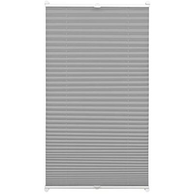 Gardinia Plisségordijn met klemsteunen, ondoorzichtig rolgordijn, alle montageonderdelen inbegrepen, EASYFIX-plisségordijn met 2 geleiders, leisteen, 55 x 130 cm (BxH) Gardinia Plisségordijn met klemsteunen, ondoorzichtig rolgordijn, alle montageonderdelen inbegrepen, EASYFIX-plisségordijn met 2 geleiders, leisteen, 55 x 130 cm (BxH)