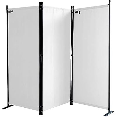 QUICK STAR 3 stuks kamerscherm van stof, 170 x 165 cm, voor balkon, opvouwbaar, wit QUICK STAR 3 stuks kamerscherm van stof, 170 x 165 cm, voor balkon, opvouwbaar, wit