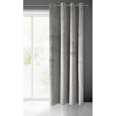 Eurofirany Fluweelgordijn, effen, ondoorzichtig, met ringen, 1 stuk, pluizig, klassiek, glamour, elegant, voor woonkamer, slaapkamer, 215 g/m², polyester, zilvergrijs, 139 x 248 cm (b Eurofirany Fluweelgordijn, effen, ondoorzichtig, met ringen, 1 stuk, pluizig, klassiek, glamour, elegant, voor woonkamer, slaapkamer, 215 g/m², polyester, zilvergrijs, 139 x 248 cm (b