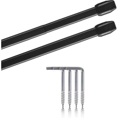 Bestlivings Bestliving Set van 2 telescopische gordijnroedes van metaal, zwart, 110-150 cm Bestlivings Bestliving Set van 2 telescopische gordijnroedes van metaal, zwart, 110-150 cm