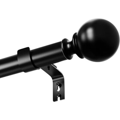 Rod&Trikin Gordijnroede, met bevestigingen en bevestigingen, voor slaapkamer, eetkamer, woonkamer of keuken, zwart, 84-290 cm Rod&Trikin Gordijnroede, met bevestigingen en bevestigingen, voor slaapkamer, eetkamer, woonkamer of keuken, zwart, 84-290 cm