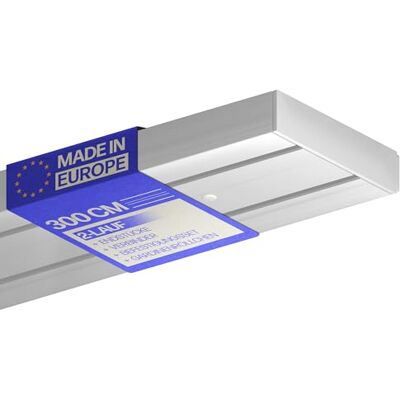 Bestlivings Gordijnrail tot 480 cm lengte 1-3 weg (300 cm/2 gordijnen met accessoires voor schuifgordijnen of plooiband Bestlivings Gordijnrail tot 480 cm lengte 1-3 weg (300 cm/2 gordijnen met accessoires voor schuifgordijnen of plooiband