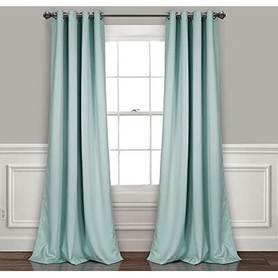 Lush Decor Gordijnen met oogjes, ondoorzichtig, 213,4 cm, blauw, 2 stuks Lush Decor Gordijnen met oogjes, ondoorzichtig, 213,4 cm, blauw, 2 stuks