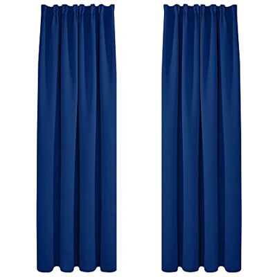 Deconovo Set van 2 Verduisterende Gordijnen Gordijn met Gathering Trim Thermisch geïsoleerd Gordijn Woonkamer Slaapkamer 140 x 220 cm Royal Blue Deconovo Set van 2 Verduisterende Gordijnen Gordijn met Gathering Trim Thermisch geïsoleerd Gordijn Woonkamer Slaapkamer 140 x 220 cm Royal Blue