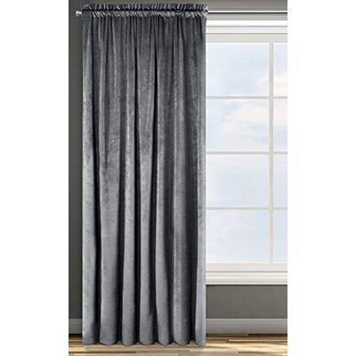 Eurofirany Fluwelen plooigordijn, 1 stuk fluwelen verduisteringsgordijnen 140 x 270 cm, fluwelen gordijnen (grafiet) Eurofirany Fluwelen plooigordijn, 1 stuk fluwelen verduisteringsgordijnen 140 x 270 cm, fluwelen gordijnen (grafiet)