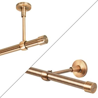 MDEKOR Gordijnroede antiek koper, 240 cm, 1-weg, 19 mm, metaal, wand- of plafondbevestiging, recht eindstuk MDEKOR Gordijnroede antiek koper, 240 cm, 1-weg, 19 mm, metaal, wand- of plafondbevestiging, recht eindstuk